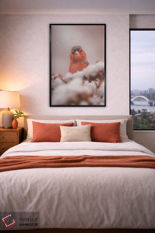 تابلو دکوراتیو پرتره فنچ در برف اثر جفرسون کاستلاری - D5B