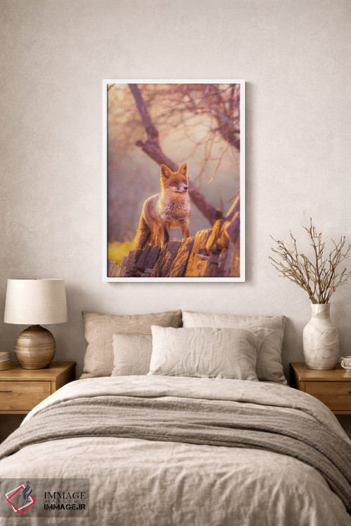 تابلو دکوراتیو روباه قرمز در غروب اثر جفرسون کاستلاری - D1W