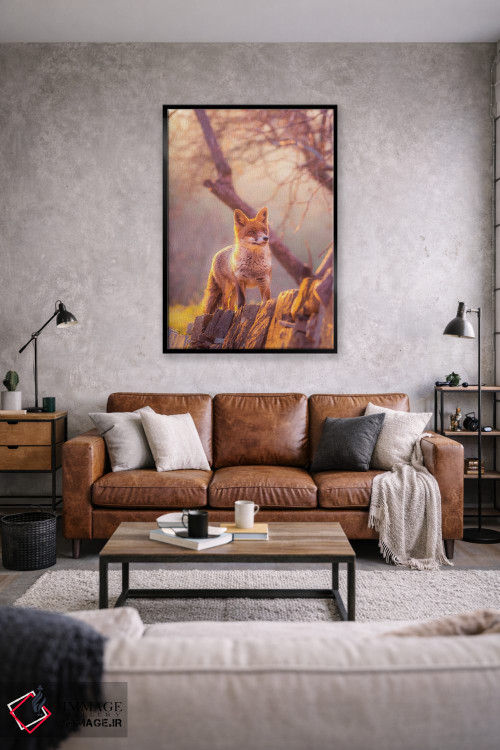 تابلو دکوراتیو روباه قرمز در غروب اثر جفرسون کاستلاری - D2B