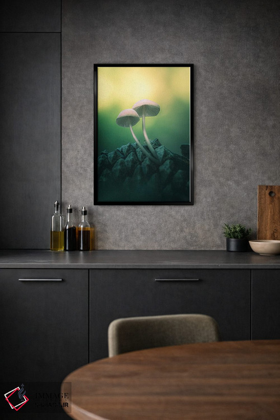 تابلو دکوراتیو قارچ ها روی میوه کاج اثر جفرسون کاستلاری - D2B