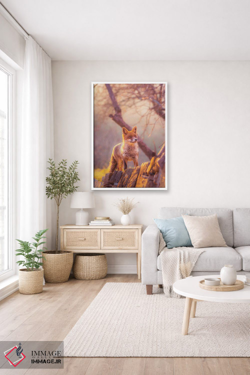 تابلو دکوراتیو روباه قرمز در غروب اثر جفرسون کاستلاری - D3W