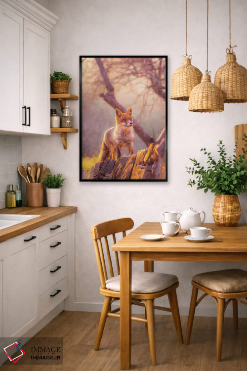 تابلو دکوراتیو روباه قرمز در غروب اثر جفرسون کاستلاری - D6B