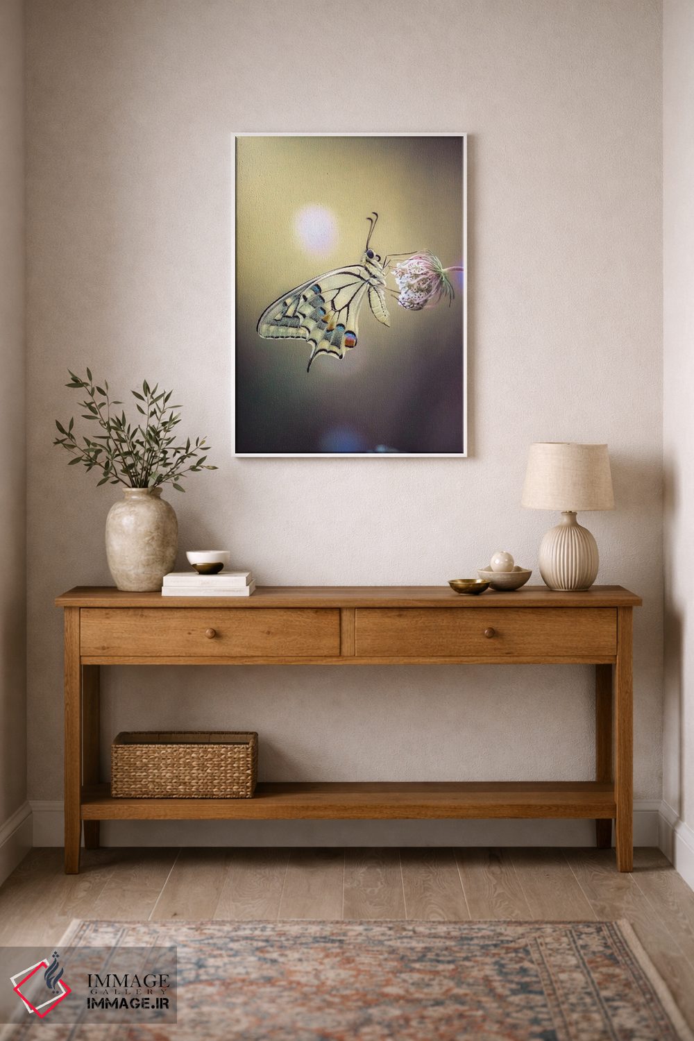 تابلو دکوراتیو عکس نمای نزدیک پروانه ماکاون اثر جفرسون کاستلاری - D1W