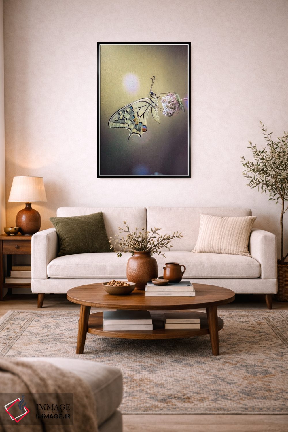 تابلو دکوراتیو عکس نمای نزدیک پروانه ماکاون اثر جفرسون کاستلاری - D4B