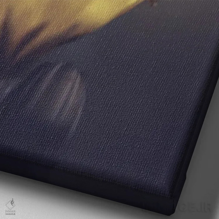 تابلو دکوراتیو زنبور روی گل وحشی کوچک اثر جفرسون کاستلاری - نمای نزدیک بافت بوم