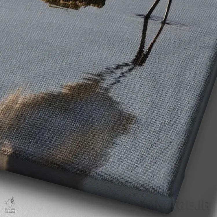 تابلو دکوراتیو اگرت کوچک در حال اوج گرفتن اثر جفرسون کاستلاری - نمای نزدیک بافت بوم