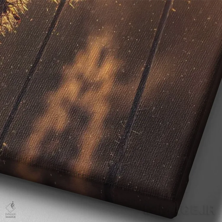 تابلو دکوراتیو خوشه های علف مقابل نور غروب اثر جفرسون کاستلاری - نمای نزدیک بافت بوم