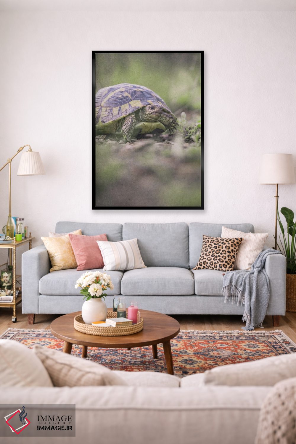 تابلو دکوراتیو پرتره نمای نزدیک لاک پشت اثر جفرسون کاستلاری - D1B