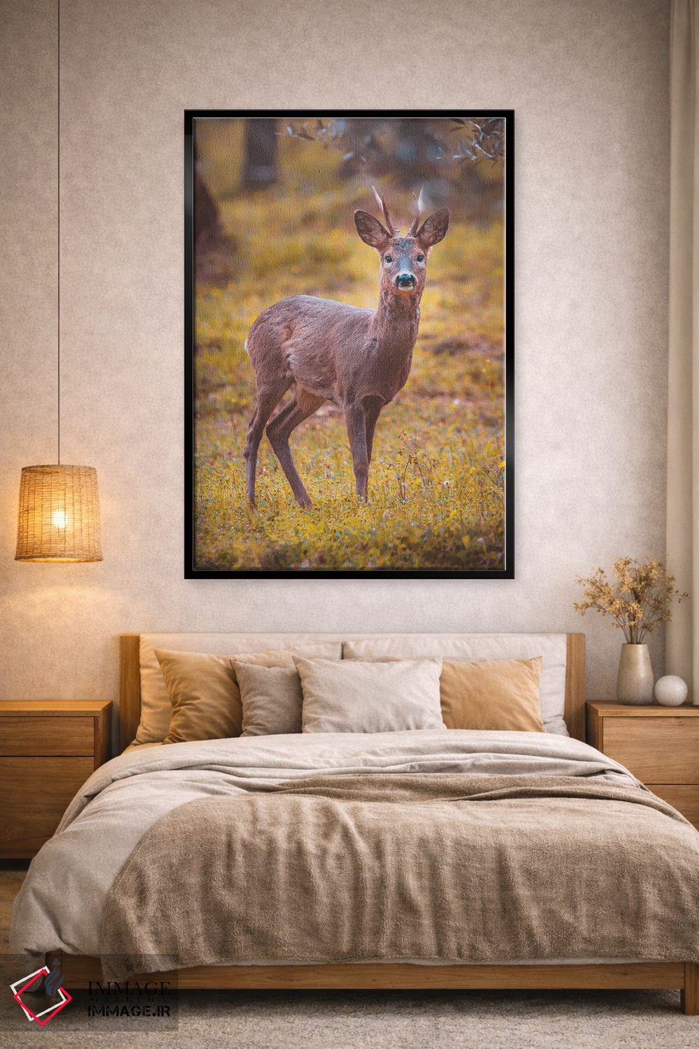 تابلو دکوراتیو گوزن شوکا نر اثر جفرسون کاستلاری - D2B