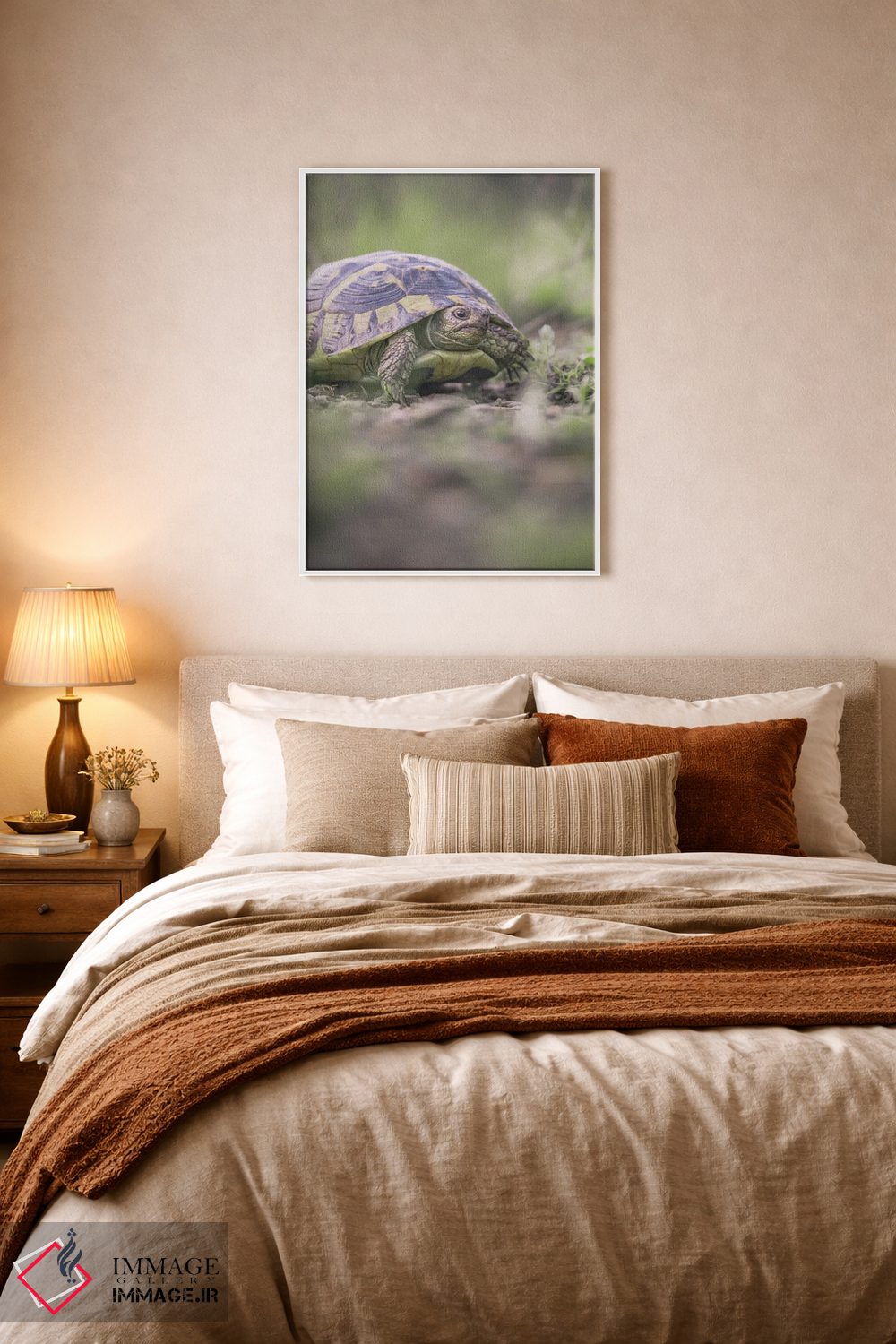 تابلو دکوراتیو پرتره نمای نزدیک لاک پشت اثر جفرسون کاستلاری - D5W