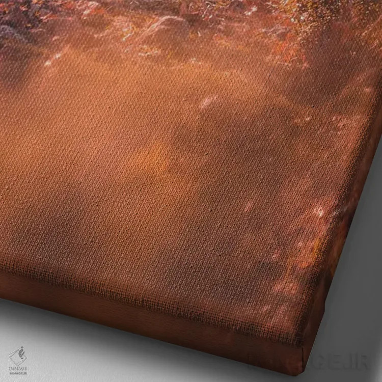 تابلو دکوراتیو گوزن زرد اروپایی اثر جفرسون کاستلاری - نمای نزدیک بافت بوم