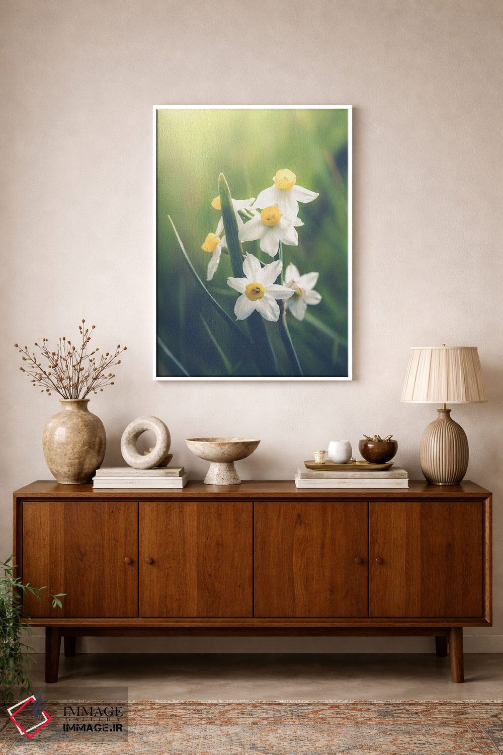 تابلو دکوراتیو دسته ای از نرگس های وحشی اثر جفرسون کاستلاری - D1W