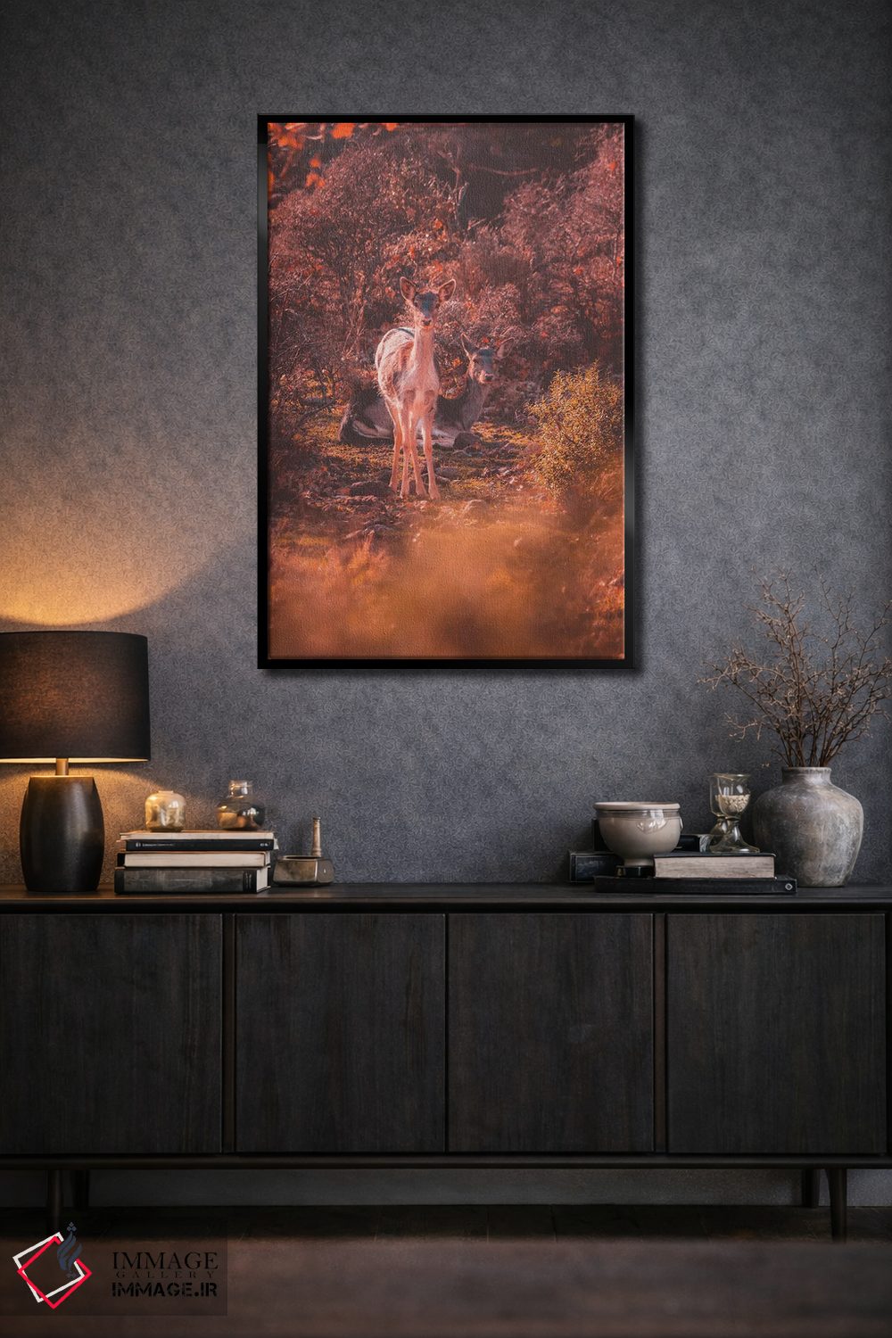 تابلو دکوراتیو گوزن زرد اروپایی اثر جفرسون کاستلاری - D2B