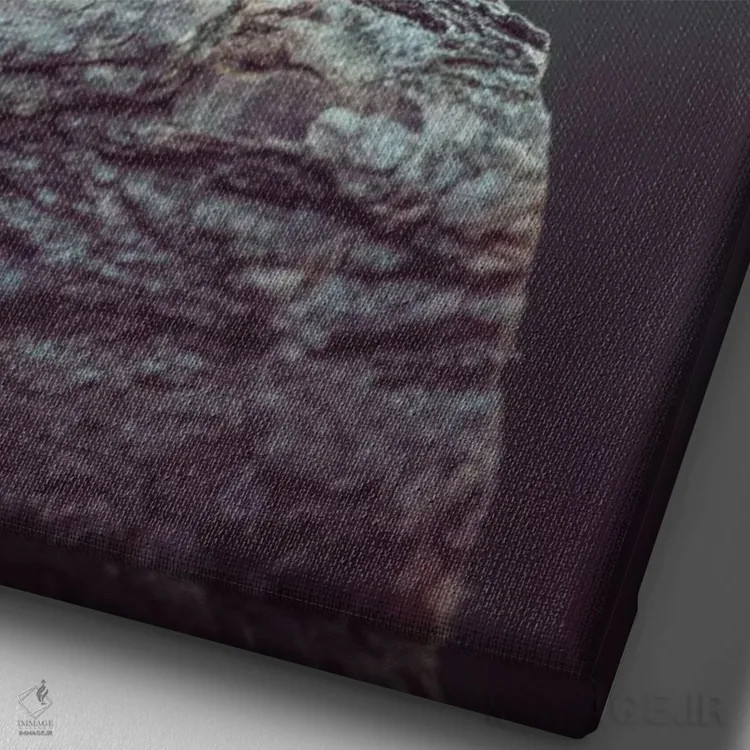 تابلو دکوراتیو دم آبی سرد در شاخه اثر جفرسون کاستلاری - نمای نزدیک بافت بوم