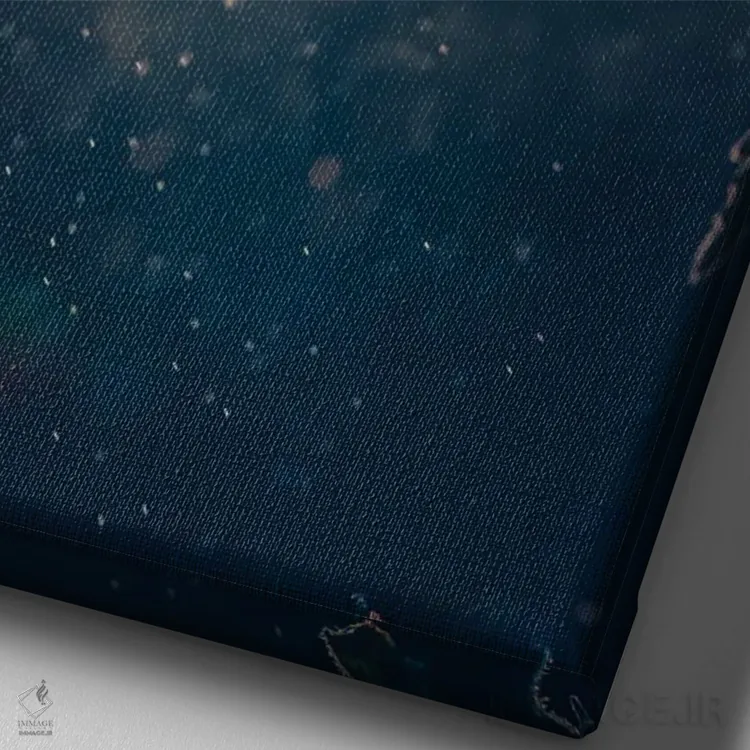 تابلو دکوراتیو گل پنیرک وحشی مقابل نور غروب اثر جفرسون کاستلاری - نمای نزدیک بافت بوم