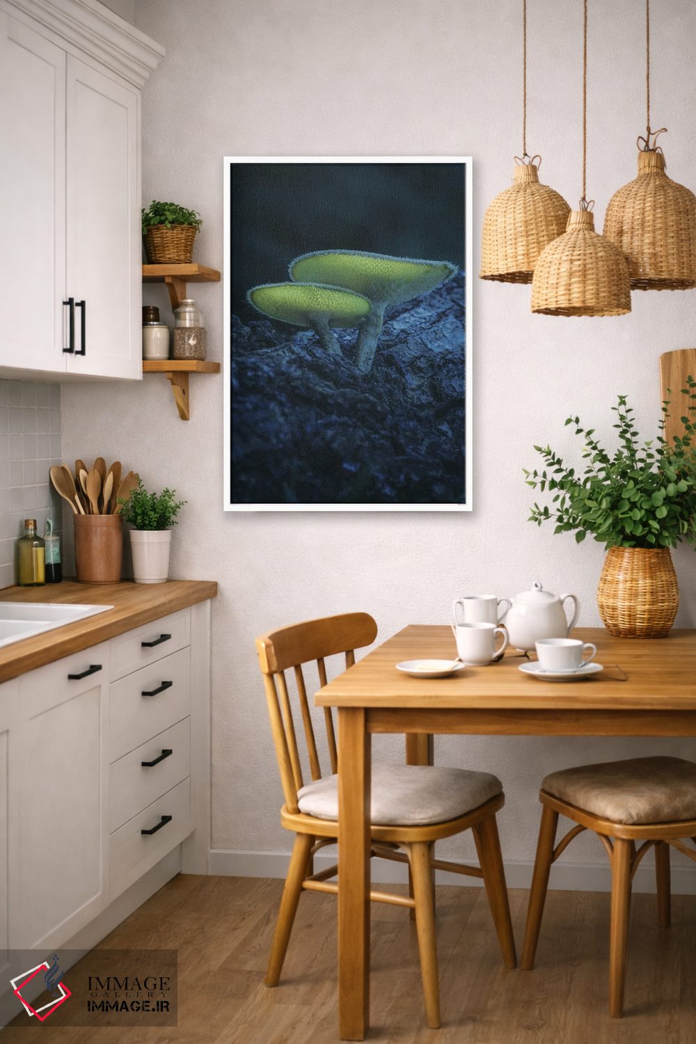 تابلو دکوراتیو یک جفت قارچ اثر جفرسون کاستلاری - D5W