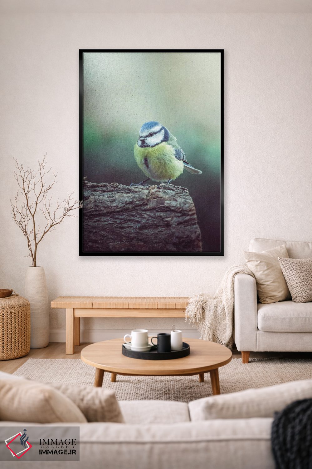 تابلو دکوراتیو دم آبی سرد در شاخه اثر جفرسون کاستلاری - D2B