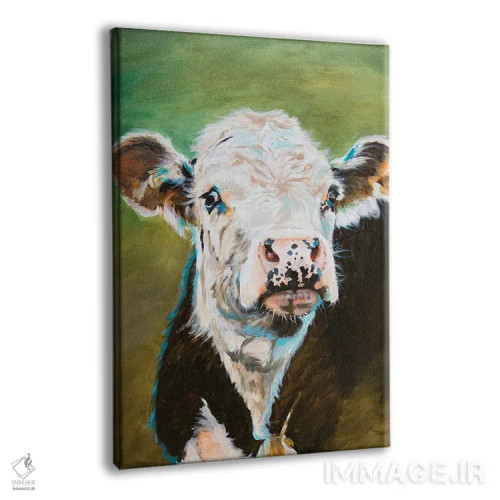 تابلو دکوراتیو پرتره گاو اثر جنیفر رداستریک - نمای پرسپکتیو محصول