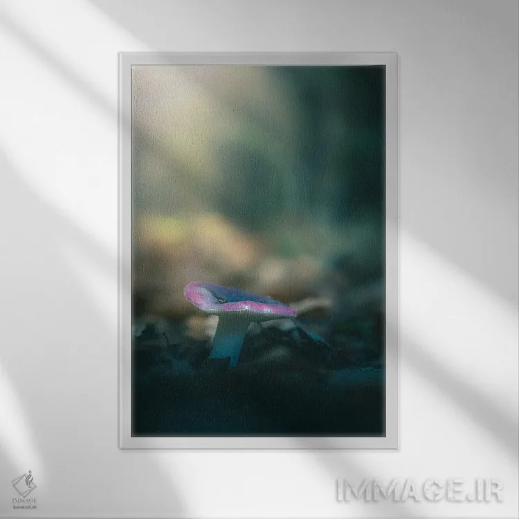 تابلو دکوراتیو قارچ کوچک روسولا اثر جفرسون کاستلاری - نمای قابدار سفید