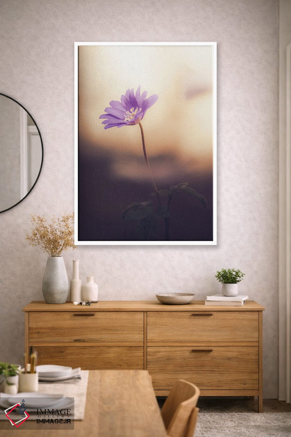 تابلو دکوراتیو شقایق آپنینی در نور پس زمینه اثر جفرسون کاستلاری - D2W