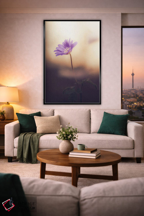 تابلو دکوراتیو شقایق آپنینی در نور پس زمینه اثر جفرسون کاستلاری - D3B