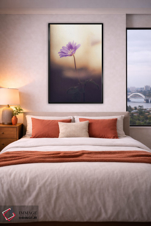 تابلو دکوراتیو شقایق آپنینی در نور پس زمینه اثر جفرسون کاستلاری - D4B