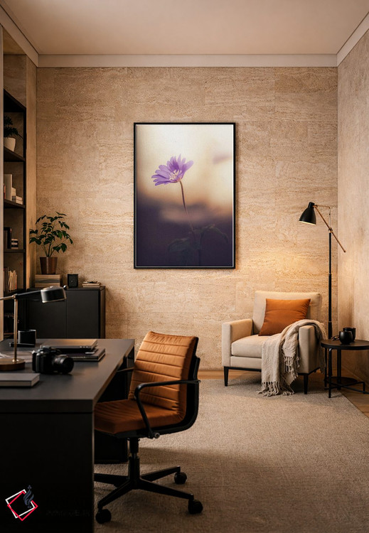 تابلو دکوراتیو شقایق آپنینی در نور پس زمینه اثر جفرسون کاستلاری - D5B