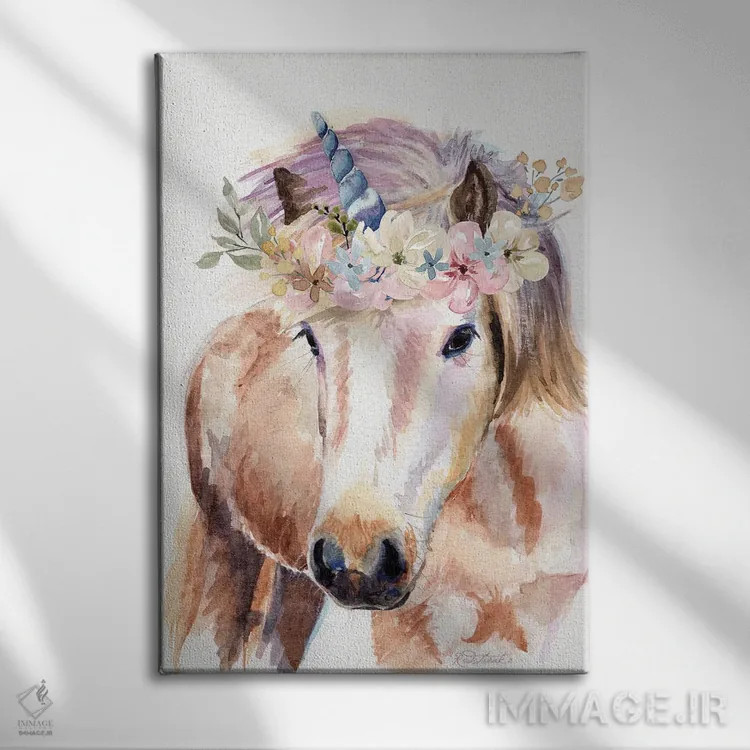 تابلو دکوراتیو تک شاخ با گل ها اثر جنیفر رداستریک - نمای روبهرو روی دیوار