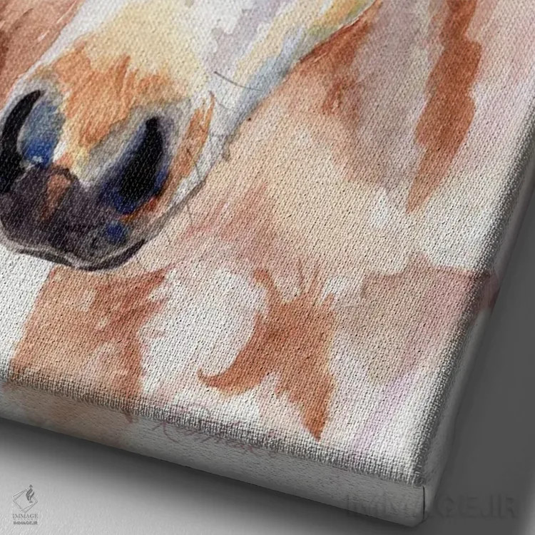 تابلو دکوراتیو تک شاخ با گل ها اثر جنیفر رداستریک - نمای نزدیک بافت بوم