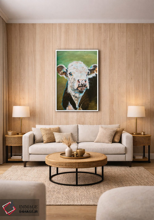 تابلو دکوراتیو پرتره گاو اثر جنیفر رداستریک - D1W