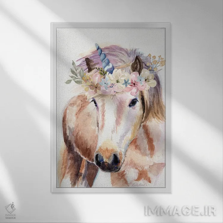 تابلو دکوراتیو تک شاخ با گل ها اثر جنیفر رداستریک - نمای قابدار سفید