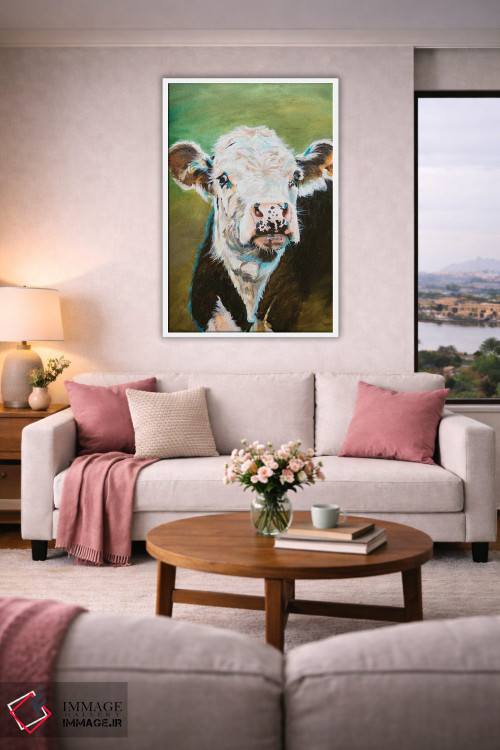 تابلو دکوراتیو پرتره گاو اثر جنیفر رداستریک - D2W