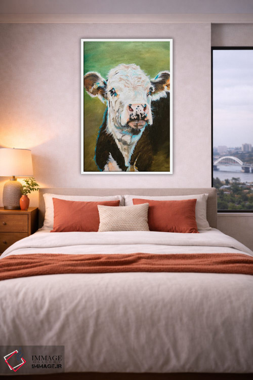 تابلو دکوراتیو پرتره گاو اثر جنیفر رداستریک - D3W