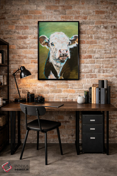 تابلو دکوراتیو پرتره گاو اثر جنیفر رداستریک - D4B