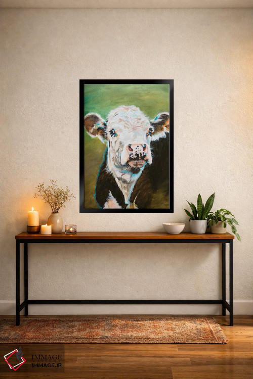 تابلو دکوراتیو پرتره گاو اثر جنیفر رداستریک - D6B