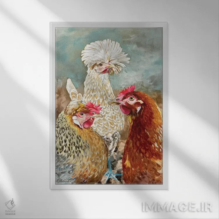 تابلو دکوراتیو دختران طلایی اثر جنیفر رداستریک - نمای قابدار سفید