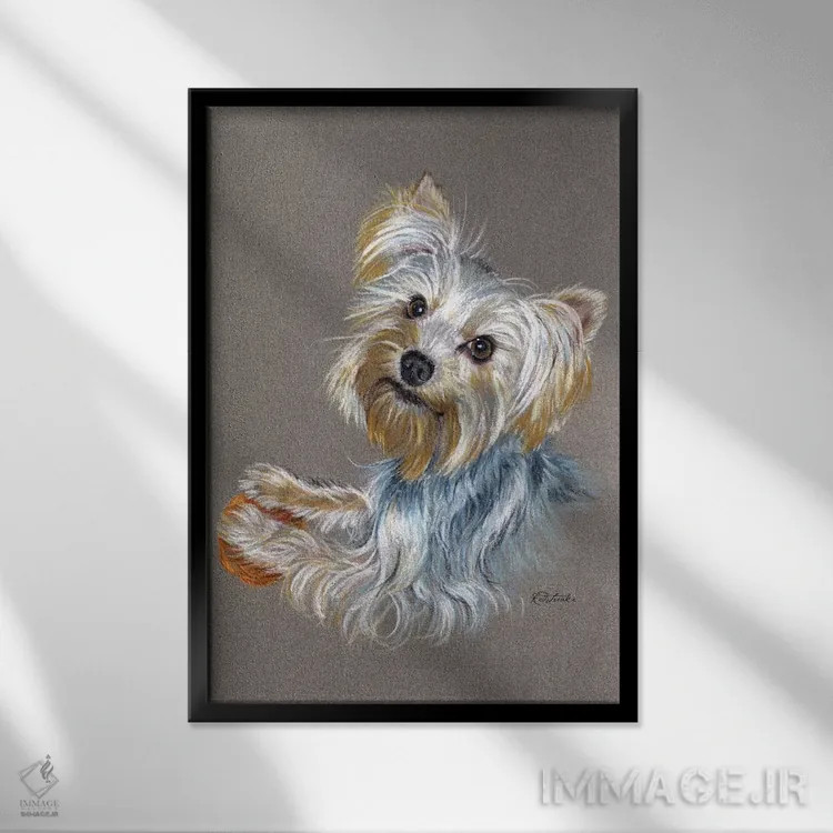 تابلو دکوراتیو یورکی اثر جنیفر رداستریک - نمای قابدار مشکی