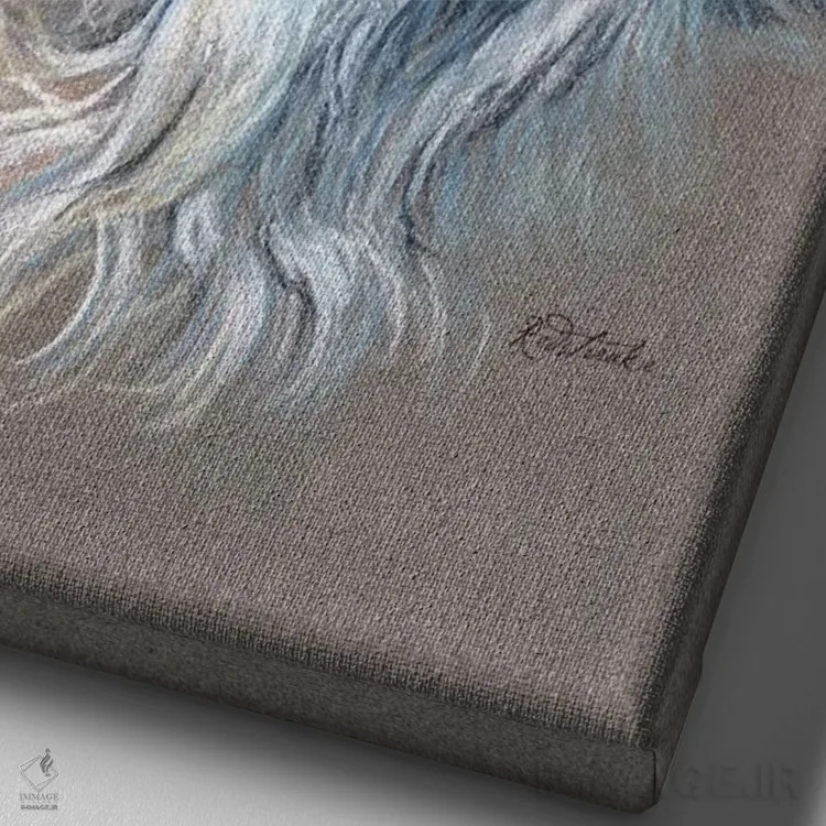 تابلو دکوراتیو یورکی اثر جنیفر رداستریک - نمای نزدیک بافت بوم