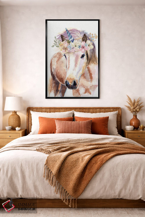 تابلو دکوراتیو تک شاخ با گل ها اثر جنیفر رداستریک - D5B