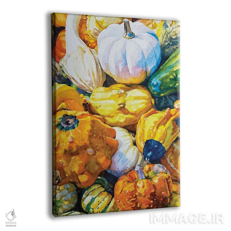 تابلو دکوراتیو کدوهای پاییزی II اثر جنیفر رداستریک - نمای پرسپکتیو محصول