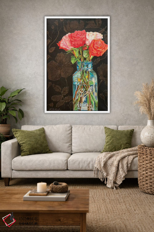 تابلو دکوراتیو گل رز در شیشه ی Ball اثر جنیفر رداستریک - D1W