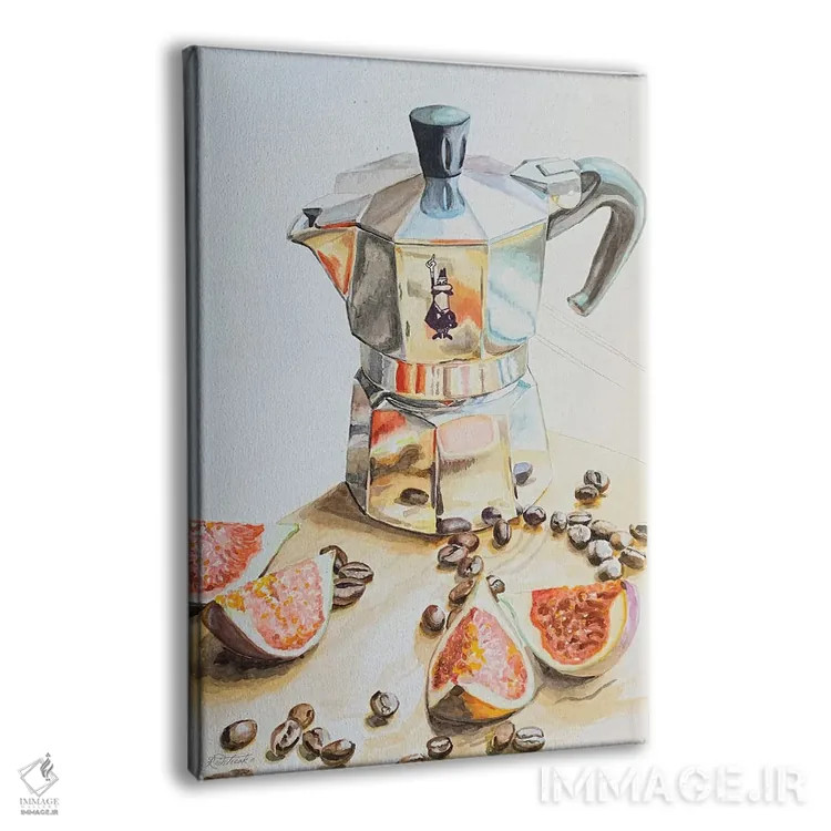 تابلو دکوراتیو قهوه با انجیر اثر جنیفر رداستریک - نمای پرسپکتیو محصول