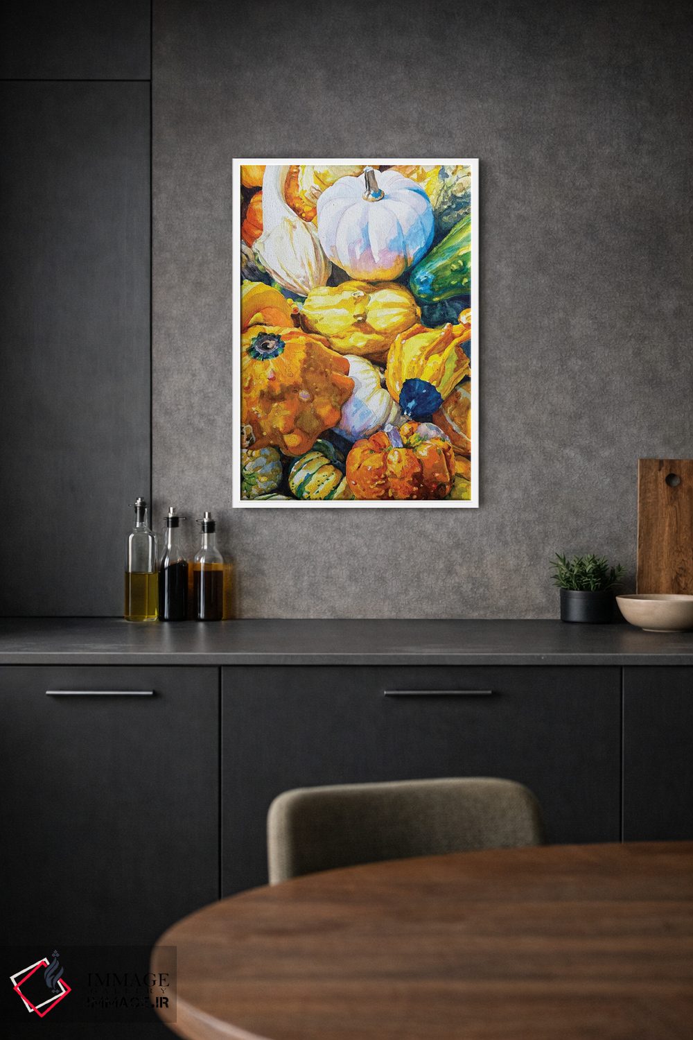 تابلو دکوراتیو کدوهای پاییزی II اثر جنیفر رداستریک - D1W