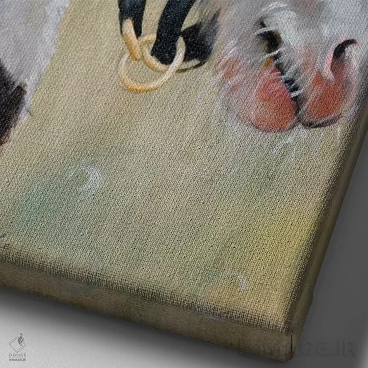 تابلو دکوراتیو کره اسب کولی اثر جنیفر رداستریک - نمای نزدیک بافت بوم