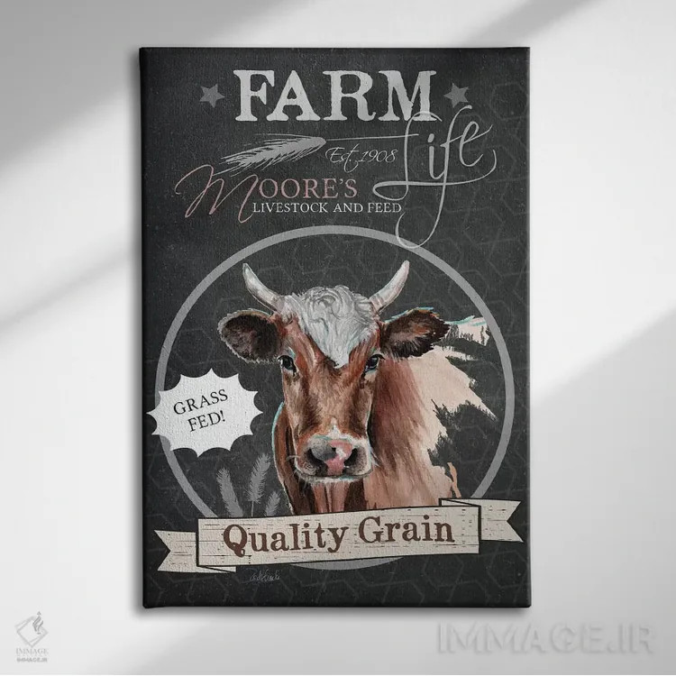 تابلو مدرن دانه با کیفیت اثر جنیفر رداستریک - نمای روبهرو روی دیوار