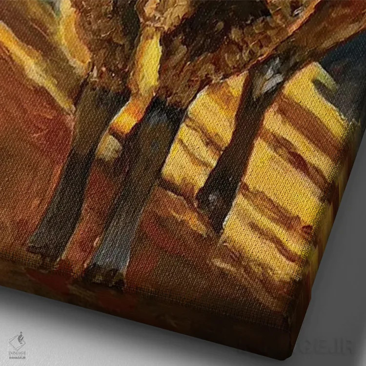 تابلو دکوراتیو گوسفند در غروب اثر جنیفر رداستریک - نمای نزدیک بافت بوم