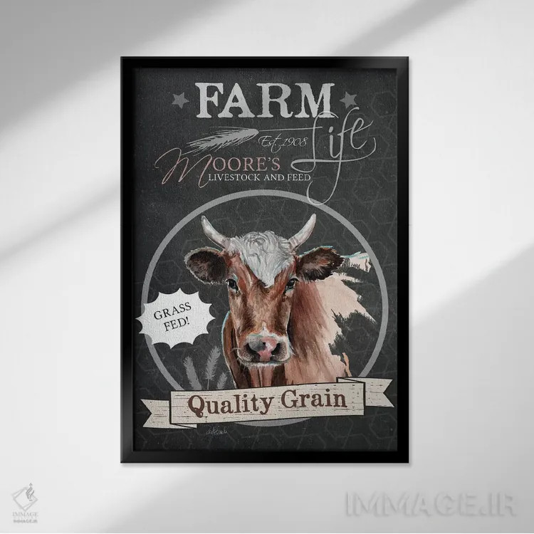 تابلو مدرن دانه با کیفیت اثر جنیفر رداستریک - نمای قابدار مشکی