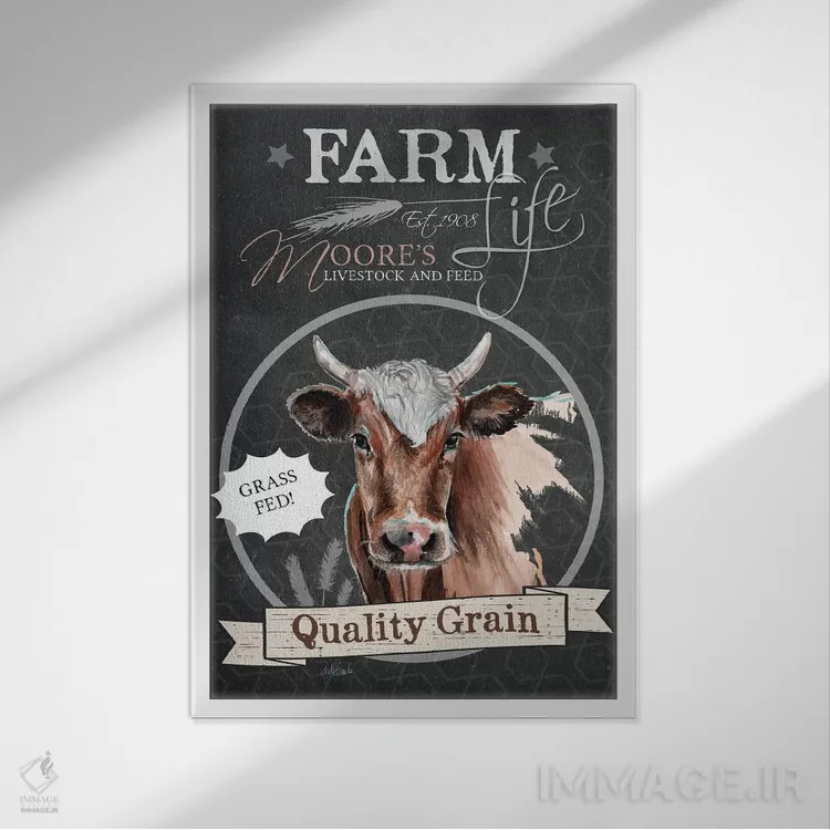 تابلو مدرن دانه با کیفیت اثر جنیفر رداستریک - نمای قابدار سفید