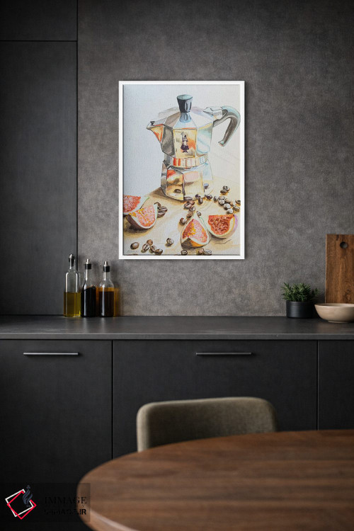 تابلو دکوراتیو قهوه با انجیر اثر جنیفر رداستریک - D1W