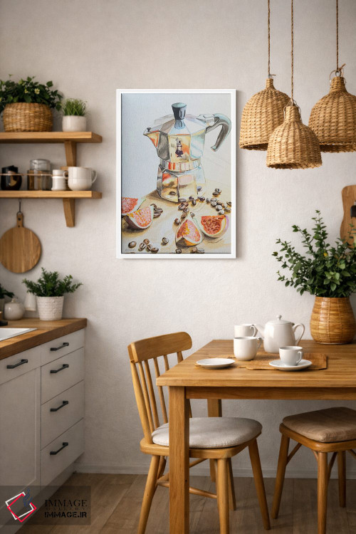 تابلو دکوراتیو قهوه با انجیر اثر جنیفر رداستریک - D3W